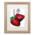 Trademark Fine Art Strawberry Splash II by Roderick Stevens 16 x 20 White Matted Wood Frame (RS023-T1620MF)