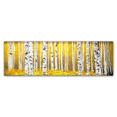 Trademark Fine Art PanorAspens Yellow Floor by Roderick Stevens 10 x 32 Canvas Art (RS1020-C10