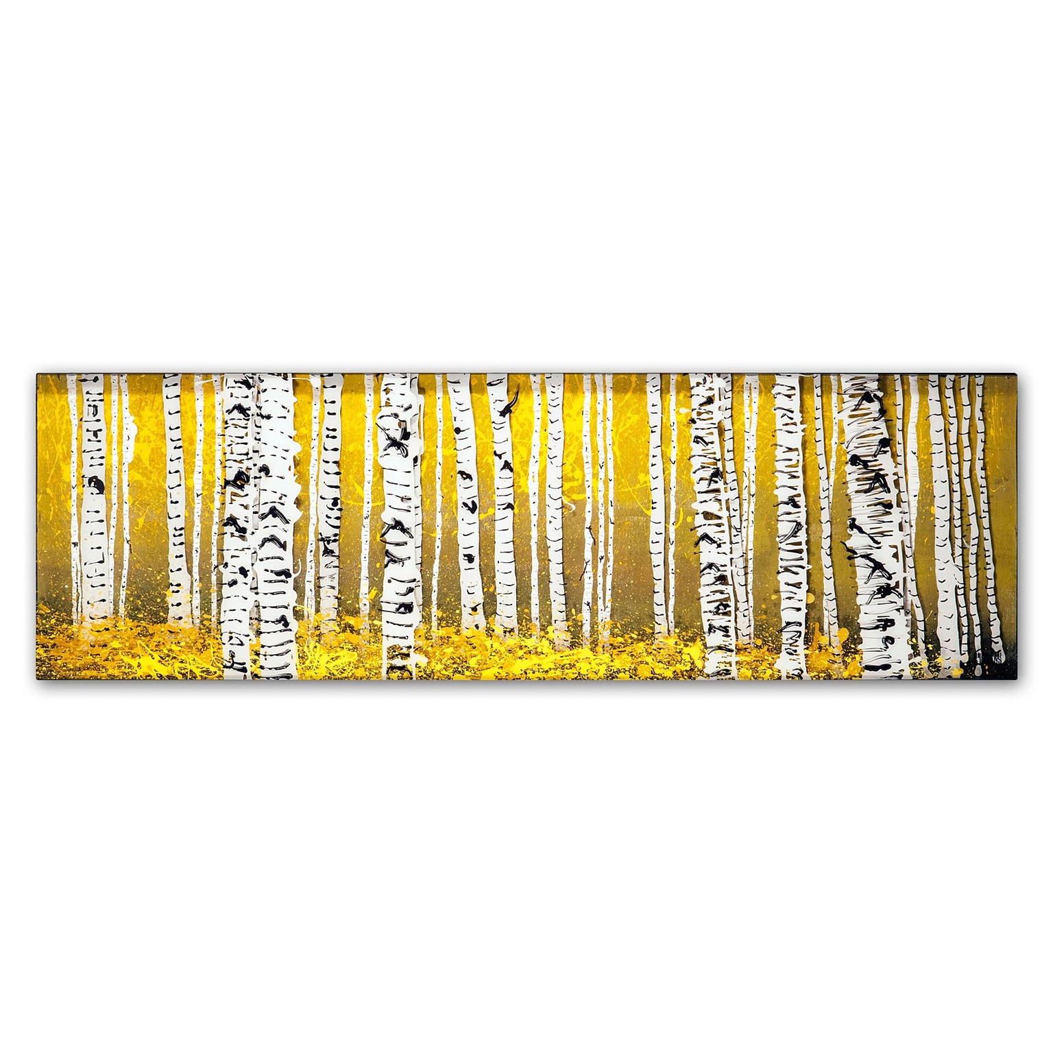 Trademark Fine Art PanorAspens Yellow Floor by Roderick Stevens 10 x 32 Canvas Art (RS1020-C1032GG)