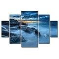 Trademark Fine Art Blue Hour for a Blue Ocean by Mathieu Rivrin 3.3 x 4.8 Multi Panel Art Set (RV0033-P5-SET)
