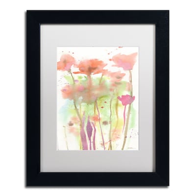 Trademark Fine Art Red Poppy Impressions by Sheila Golden 11 x 14 White Matted Black Frame (SG