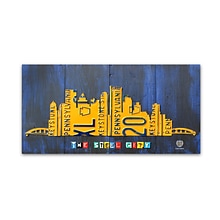 Trademark Fine Art Pittsburgh Skyline by Design Turnpike 16 x 32 Canvas Art (ALI1322-C1632GG)