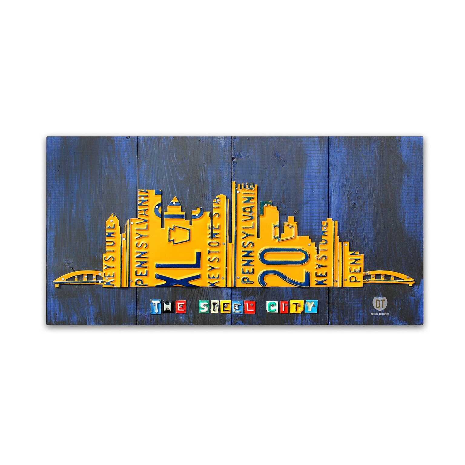 Trademark Fine Art Pittsburgh Skyline by Design Turnpike 16 x 32 Canvas Art (ALI1322-C1632GG)