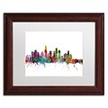 Trademark Fine Art Los Angeles California Skyline by Michael Tompsett 11 x 14 White Matted Wood Frame (MT0550-W1114MF)