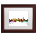 Trademark Fine Art Cincinnati Ohio Skyline by Michael Tompsett 11 x 14 White Matted Wood Frame (MT0552-W1114MF)