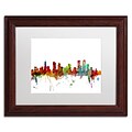 Trademark Fine Art Denver Colorado Skyline by Michael Tompsett 11 x 14 White Matted Wood Frame (MT0558-W1114MF)