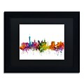 Trademark Fine Art Las Vegas Nevada Skyline by Michael Tompsett 11 x 14 Black Matted Black Frame (MT0582-B1114BMF)