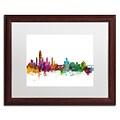Trademark Fine Art Albany New York Skyline by Michael Tompsett 16 x 20  Wood Frame (MT0599-W1620MF)