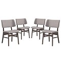 Modway Vestige Linen Dining Side Chair, Walnut Gray (EEI-2062-WAL-GRY-SET)