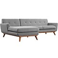 Modway Engage 43 Fabric Sectional Sofa; Gray (EEI-2068-GRY-SET)