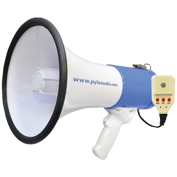 Pyle Pro 50-watt Megaphone Bullhorn With Record, Siren & Talk Modes