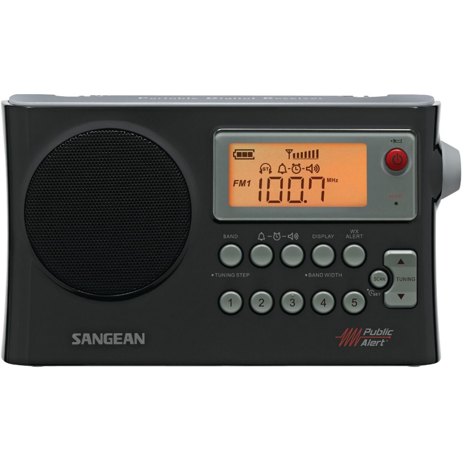 Sangean PR-D4W AM/FM/Weather Alert Portable Radio, Black