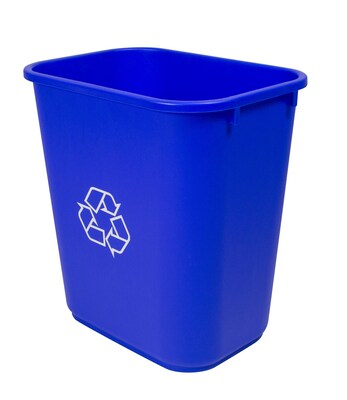 Storex Household Medium Recycling Basket, 7gal, Blue Plastic (STX00714U01C)