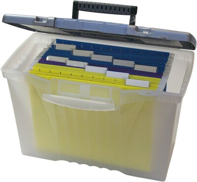 Storex Portable File Box with Organizer Lid, Letter/Legal (STX61511U01C)