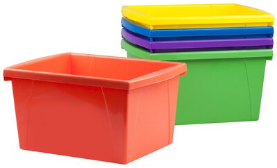 Storex 16 Quart Storage Bin, Assorted Colors, 6/Carton (STX61514S06C)