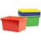 Storex 16 Quart Storage Bin, Assorted Colors, 6/Carton (STX61514S06C)