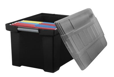 Storex Storage File Tote with Comfort Grips, Letter/Legal, 2/CT (STX61536B02C)