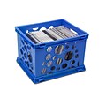 Storex Mini Crate, 6H x 7.75L x 9W, Blue, 3/Set (STX61595U03C)