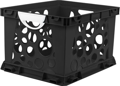Storex Large Storage and Filing Crate with Comfort Handles, Letter/Legal, 3/CT (STX61788U03C)