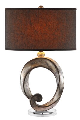 Stein World 100 Watt Oulam Table Lamp; Silver with Black rub (99847)
