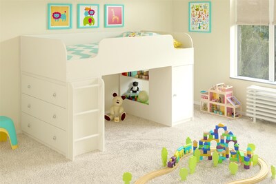 Altra Landon Bookcase with Bins, Gray (9654096P)