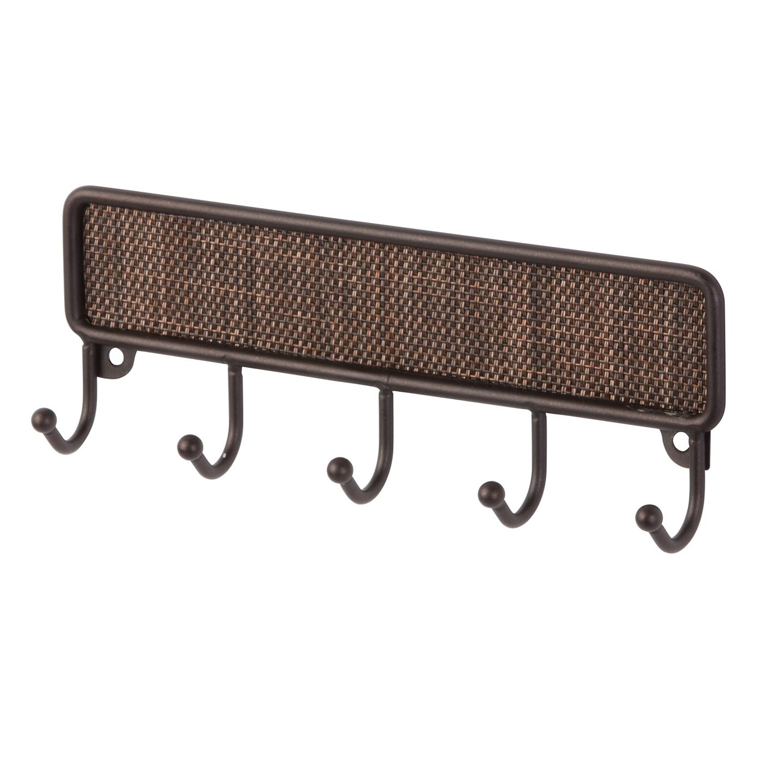 InterDesign Twillo Key Rack Organizer for Entryway, Kitchen, Wall Mount, Bronze (95770)