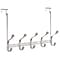 InterDesign York Lyra Over-the-Door 5-Hook Rack for Coats, Hats, Robes and Towels, Chrome (53470)