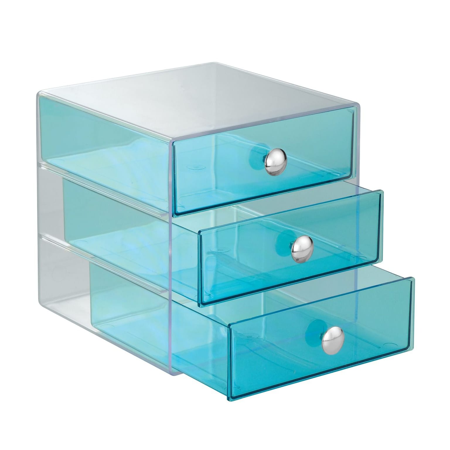 InterDesign 3-Drawer Plastic Organizer, Aqua (35372)