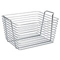 InterDesign Classico Wire Storage Bathroom Organizer Basket for Bath Towels and Heath/Beauty Products, Large, Chrome (93322)