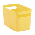 InterDesign Una Bathroom Vanity Organizer Bin for Heath and Beauty Products/Supplies, 10 x 6 x 6, Yellow (93025)