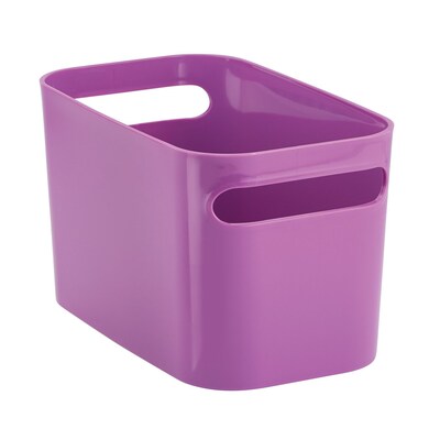 InterDesign Una Bathroom Vanity Organizer Bin for Heath and Beauty Supplies, 10 x 6 x 6, Purple (93026)