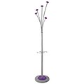 Alba Floor Coat Stand with 5 Hooks, Metal and Purple ABS (PMFESTY2P)