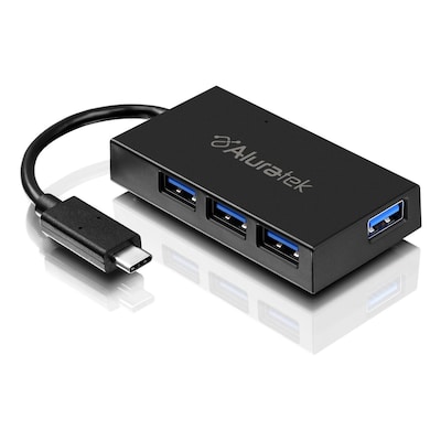 Aluratek 4-Port USB 3.1 External Hub; Black (AUHC0304F)