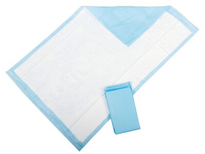 Protection Plus® Fluff filled Underpads, Blue, 36 inches L x 23 inches W, Deluxe, 150/Pack