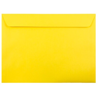 JAM Paper 9 x 12 Booklet Colored Envelopes, Yellow Recycled, 25/Pack (5156775)