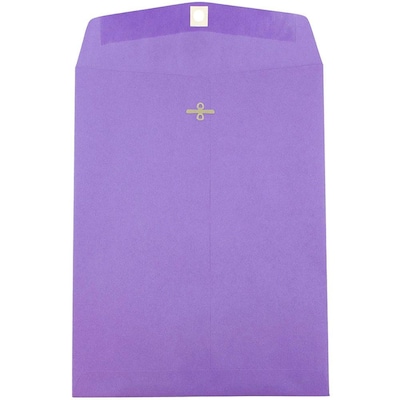 JAM Paper 9 x 12 Open End Catalog Colored Envelopes with Clasp Closure, Violet Purple Recycled, 10