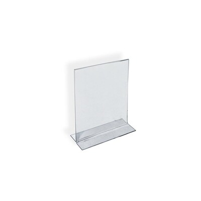 Azar 5" x 3.5" Vertical Double Sided Stand Up Acrylic Sign Holder, Clear, 10/Pack (152731)