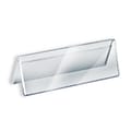 Azar Displays Two Sided Tent Style Clear Acrylic Sign Holder and Nameplate, Size: 11 W x 3 H on ea