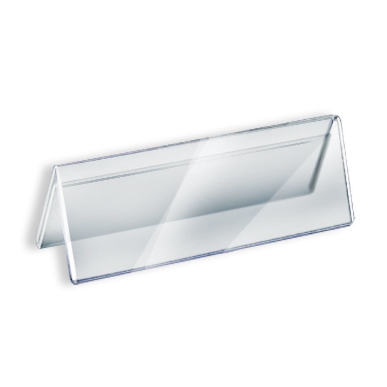 Azar Displays Nameplate Sign Holder, 11 W x 3 H, Clear, 10/Pack (192806)