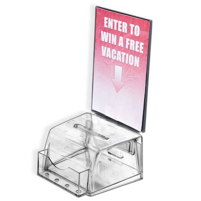 Azar Displays Clear Small Molded Lottery Box with Pocket (206006)