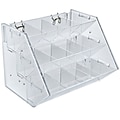 Azar® 12 Compartment 3 Step Counter/Pegboard/Slatwall Tray, Clear