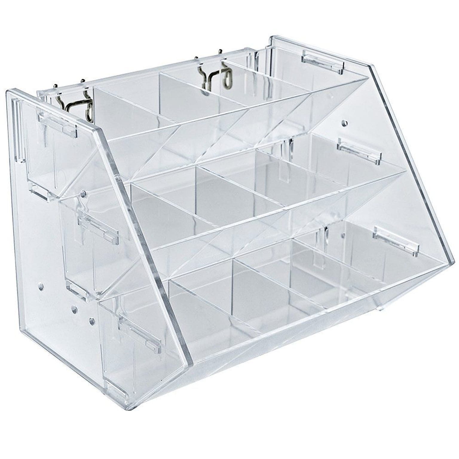 Azar® 12 Compartment 3 Step Counter/Pegboard/Slatwall Tray, Clear