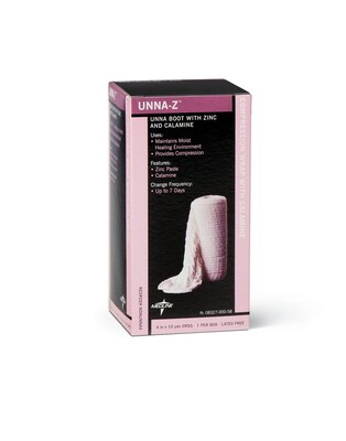 Medline Calamine Unna Boot Bandages, 10 yds L x 4 W