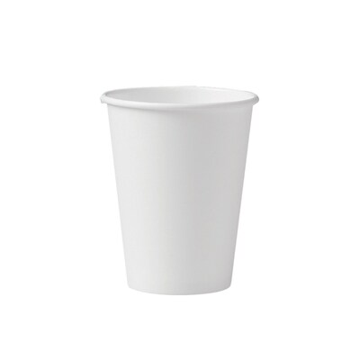 Solo 412WN-2050 White Poly Paper Hot Cup - 12 oz. - 1000/Case