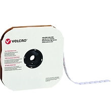 Velcro Loop Only Round Dots 7/8 Dia. Sticky Back Hook & Loop Fastener, White, 900/Carton (VEL144)