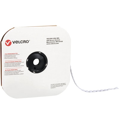 Velcro Loop Only Dots 1/2 Dia. Sticky Back Hook & Loop Fastener, Black, 1440/Carton (VEL122)