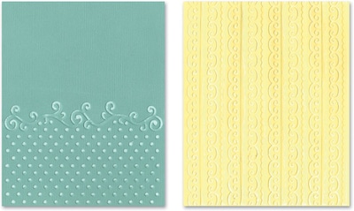 Sizzix® Textured Impressions Embossing Folder, Flourish, Dots and Ribbon Set
