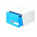 BANKERS BOX® STOR/DRAWER® Premier™ Heavy-Duty Storage Boxes, Legal, Stacks 5 High, White/Blue, 10H x 15W x 24D, 5/Pack