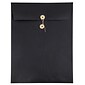 JAM Paper® 9 x 12 Open End Catalog Envelopes with Button and String Closure, Black Linen, 25/Pack (1261607)
