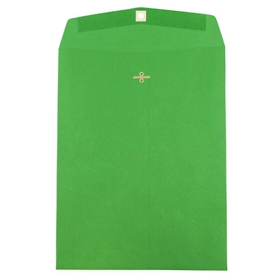 JAM Paper 10 x 13 Open End Catalog Colored Envelopes with Clasp Closure, Green Recycled, 10/Pack (